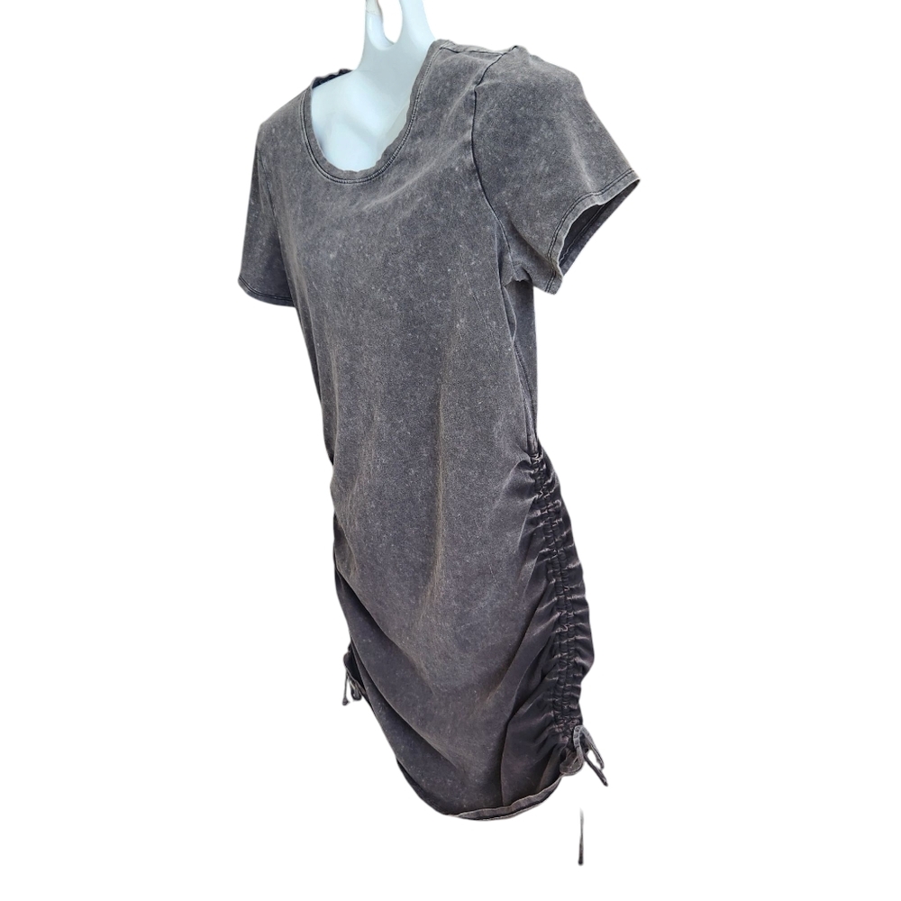Victoria's Secret PINK Mottled Black Ruched T-Shirt Dress Relaxed Street Style L
